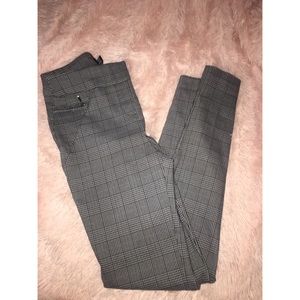 plaid black and white pants